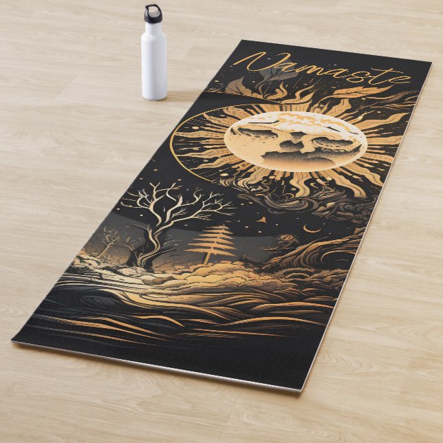 Name oder Name des Black Gold Sun Moon Yogamatte (Beispiel)