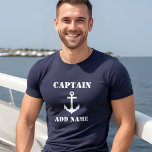 Name oder Name des Bootes Blau des Ankermanns T-Shirt<br><div class="desc">Kapitän Name oder Schiffsname Navy Blue T - Shirt hinzufügen</div>
