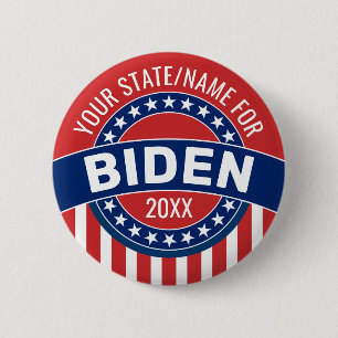 Name oder Staat hinzufügen, um Joe Biden 2020 zu u Button