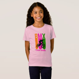 Name oder Text BMX Bike Rider Orange Rosa Grün hin T-Shirt