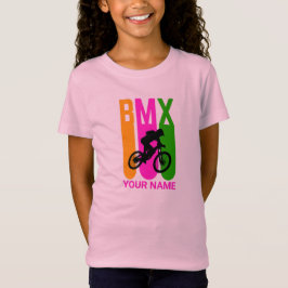 Name oder Text BMX Bike Rider Orange Rosa Grün hin T-Shirt