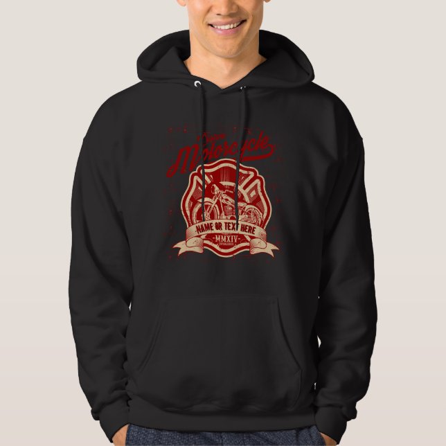 Name oder Text für Motorrad hinzufügen Hoodie (Vorderseite)