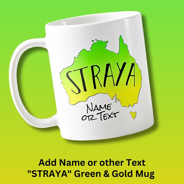 Name oder Text Grün & Gold Karte hinzufügen Kaffeetasse (Von Creator hochgeladen)