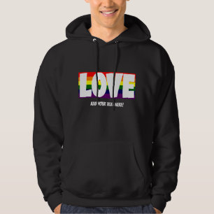 Name oder Text hinzufügen, Liebe-Rainbow-Flag Hoodie