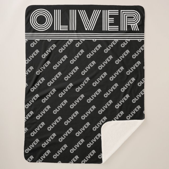 Name oder Text hinzufügen, Typografie schwarz und  Sherpadecke (Vorderseite)