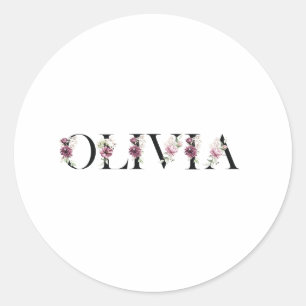 Name Olivia Runder Aufkleber