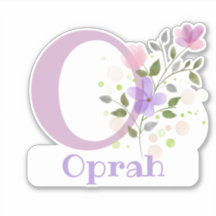 Name Oprah & Initial mit Blumendesign