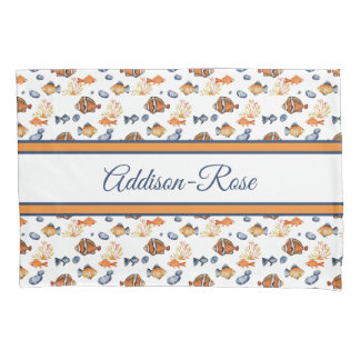 Name Orange White Tropical Fish Pattern Kinderzimm Kissenbezug