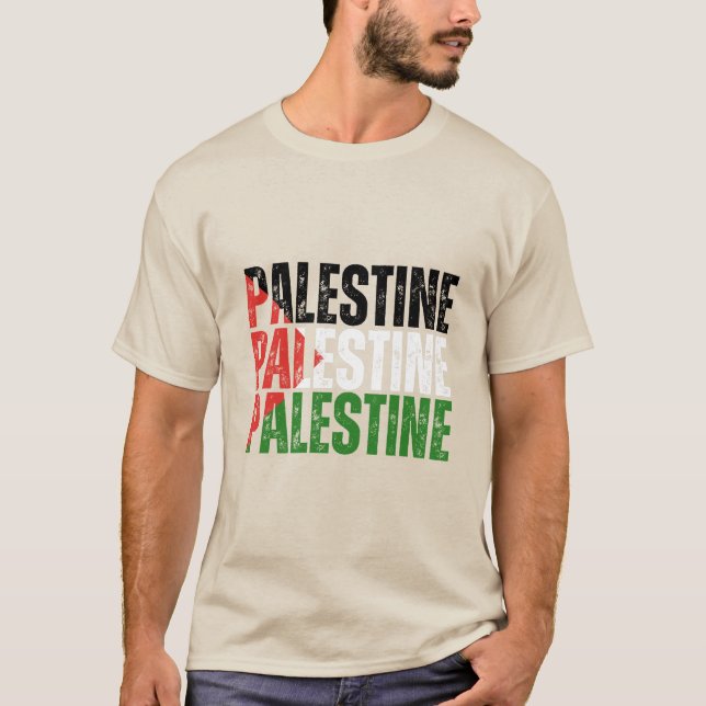 Name Palästina mit palästinensischer Flagge T-Shirt (Vorderseite)