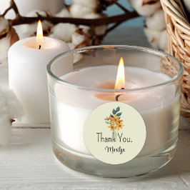 Name, Papiergefüllte Blume, Danke 1.5-in Runder Aufkleber