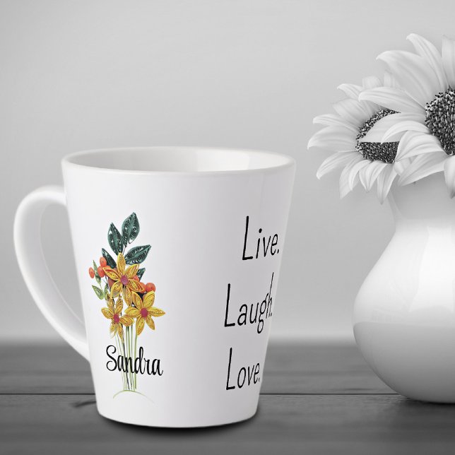 Name, Papierquillte Blume Positive Worte 12 oz Milchtasse (Von Creator hochgeladen)
