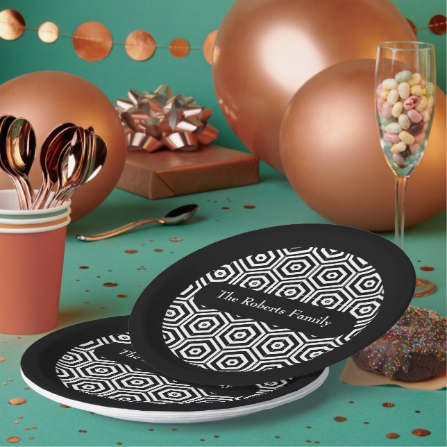 Name Party Teller Hexagon Muster (Multi)