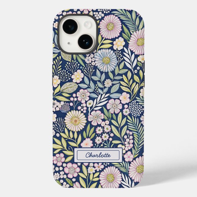 Name Pastel Blooms Case-Mate iPhone Hülle (Rückseite)