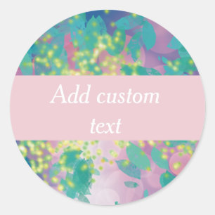Name Pastell Rosa Floral Wasserfarbe Runder Aufkleber