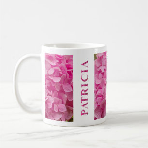 Name "Patricia" und Blume "Pink Spring Hydrangea" Kaffeetasse