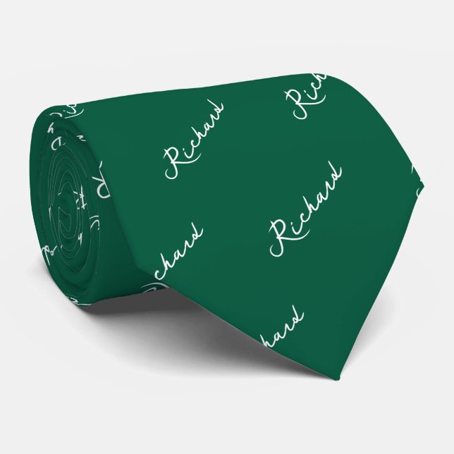 Name Pattern Schwarz-Weiß-Neck-Tie Krawatte (Gerollt)