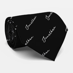 Name Pattern Schwarz-Weiß-Neck-Tie Krawatte