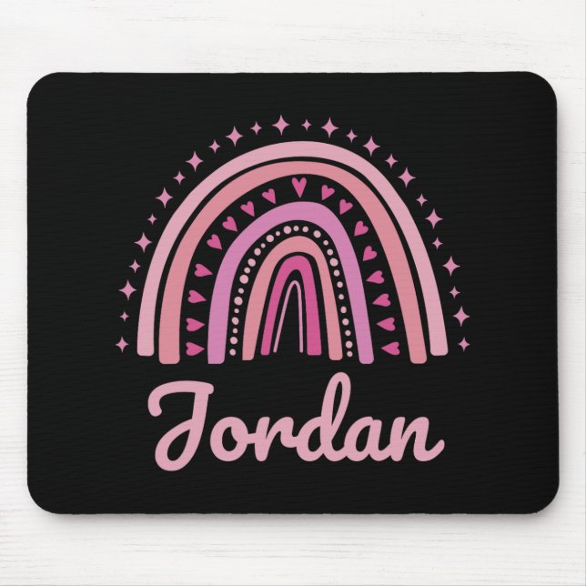 Name Personalisiert Funny Women Pink Rainbow Jorda Mousepad (Vorne)