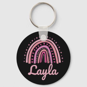Name Personalisiert Funny Women Pink Rainbow Layla Schlüsselanhänger