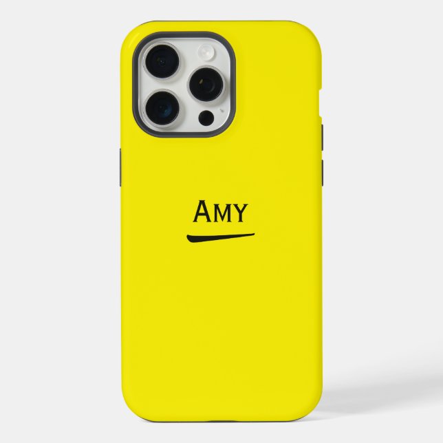Name Personalisiert Hellgelb iPhone Hülle (Rückseite)