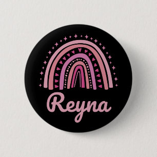 Name Personalisiert Lustig Frauen Rosa Regenbogen Button