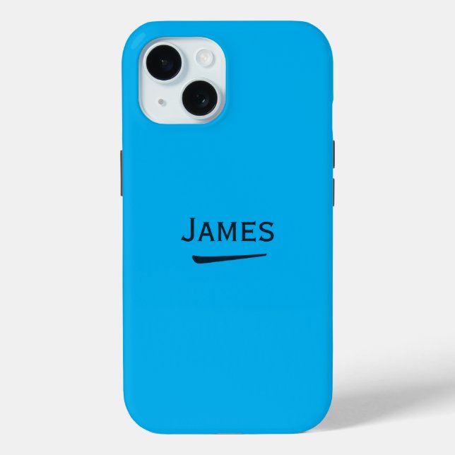Name Personalisiert Medium Sky Blue Case-Mate iPhone Hülle (Rückseite)
