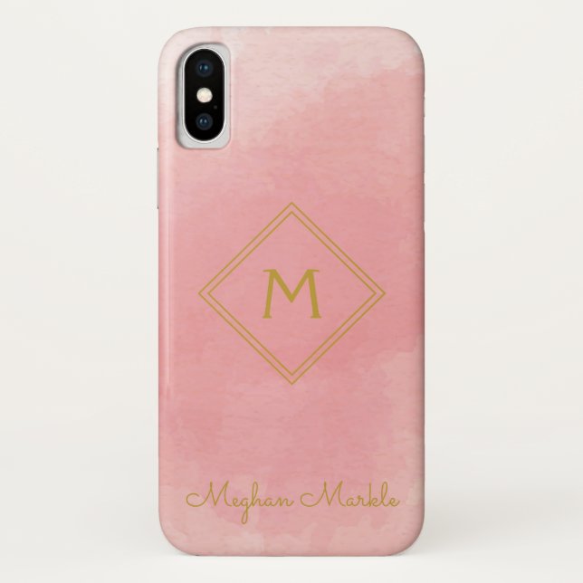 Name Personalisiert Modern Einfach rosa hinzufügen Case-Mate iPhone Hülle (Rückseite)