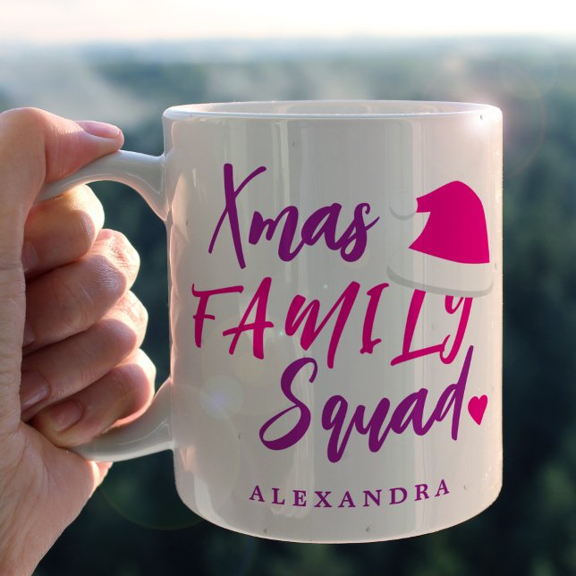 Name personalisiert rosa Weihnachtsschrift Kaffeetasse (Von Creator hochgeladen)