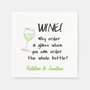Name Personalisiert White Wine Funny Word Design K Serviette