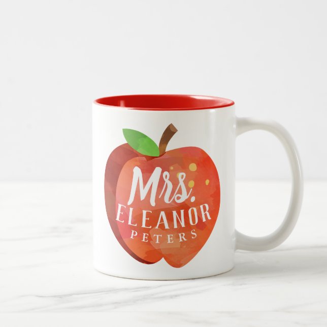 Name-personalisierter Name des Apples | des Zweifarbige Tasse (Rechts)