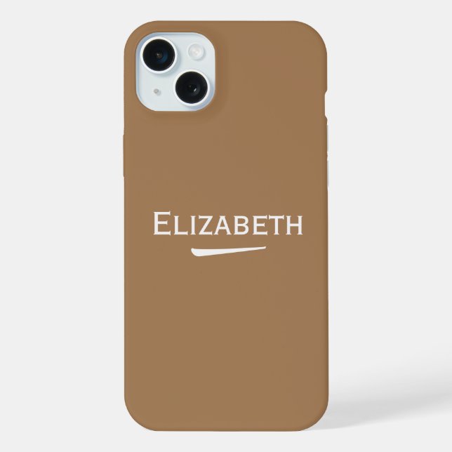 Name Personalisiertes Hellbraun iPhone Hülle (Rückseite)