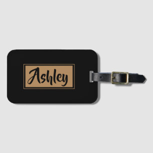 Name Personalisiertes schwarzes Gold Gepäckstück h Gepäckanhänger