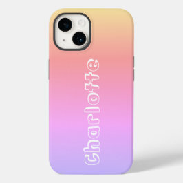 Name Pink Lilac Yellow Sunset Colors Typografy Case-Mate iPhone 14 Hülle
