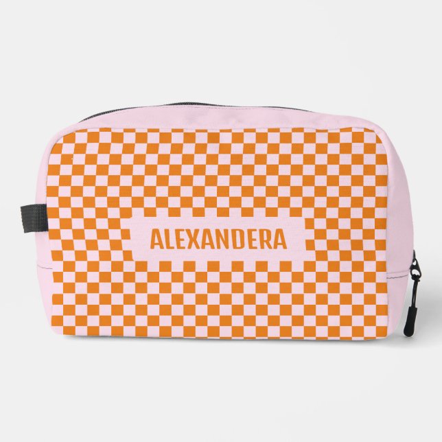 Name Pink Orange Bachelorette Bridesmaid Waschbeutel (Vorderseite)