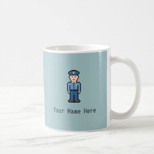 Name-Pixel-Polizist Tasse (Rechts)