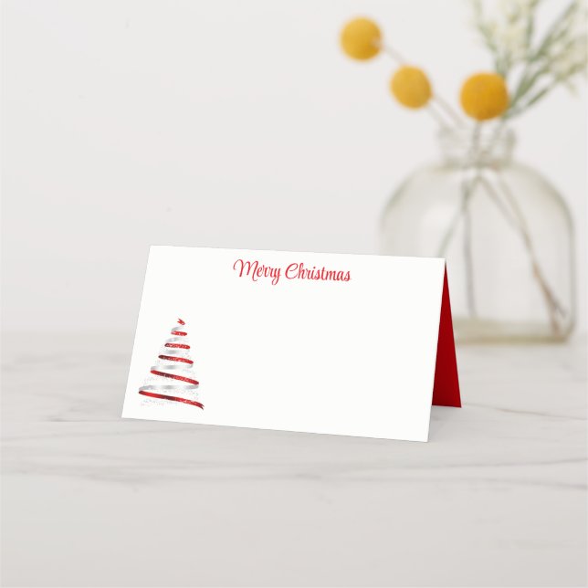 Name Place Card-Christmas Tree Place Card Platzkarte (Vorderseite)