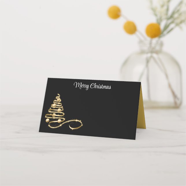 Name Place Card-Christmas Tree Place Card Platzkarte (Vorderseite)