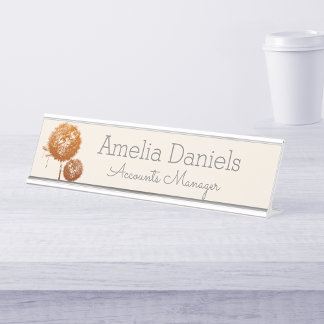 Name Plakette für die hübsche Wildblume Schreibtischnamensplakette