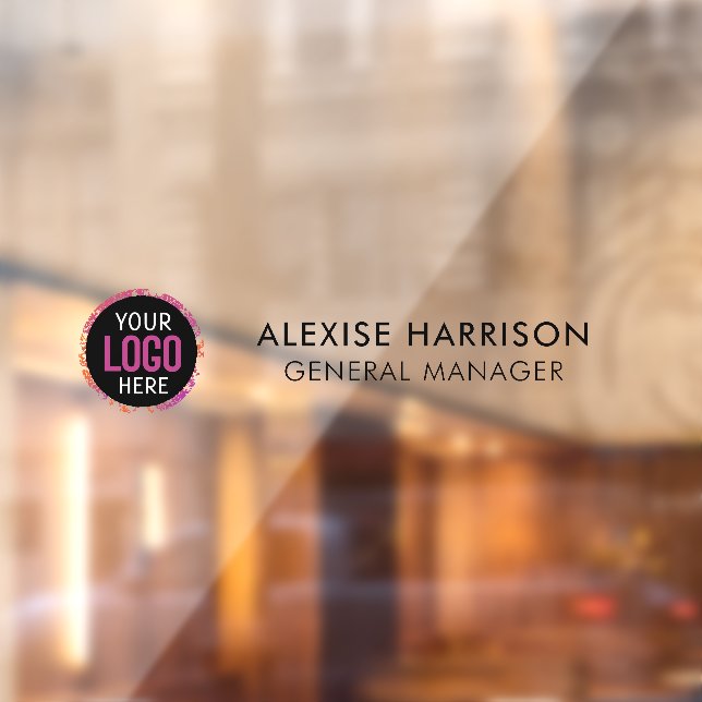 Name Plate Office Door Business Logo Modern White Fensteraufkleber (Blatt 2)