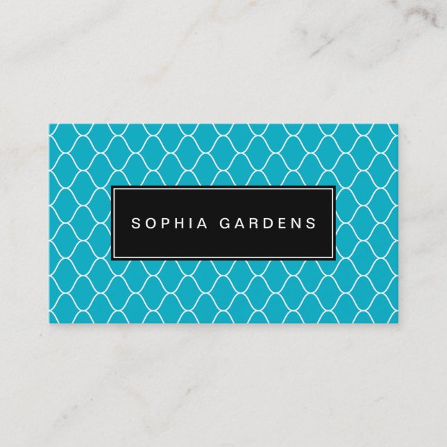 Name Plate v2 - Amime Pattern - Aqua Visitenkarte (Vorderseite)
