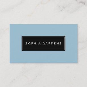 Name Plate v2 - Schwarz auf hellblau 9dc6d8 Visitenkarte