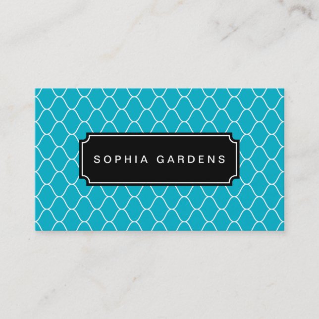 Name Plate v3 - Amime Pattern - Aqua Visitenkarte (Vorderseite)