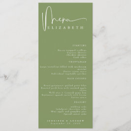 Name Platzkarte | Menü | Einfache Hochzeitsmenüs Menükarte