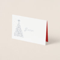Name Platzkarte SLVR Foiled Christmas Tree & Stars