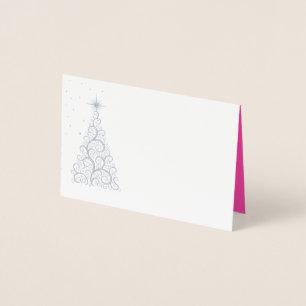 Name Platzkarte SLVR Foiled Christmas Tree & Stars Folienkarte