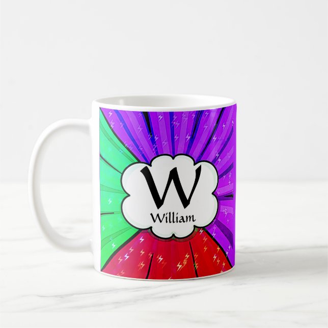 Name, Pop Art Cloud ändern - W X Y Z Kaffeetasse (Links)
