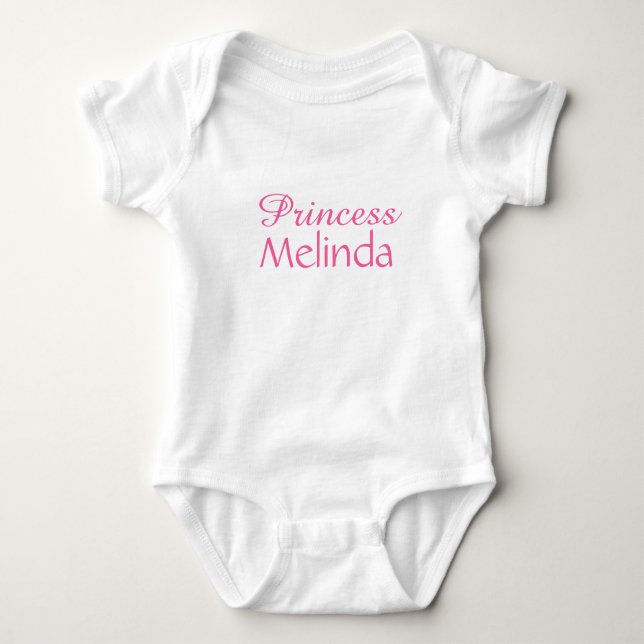 Name-"Prinzessin" Kleidung Baby Strampler (Vorderseite)