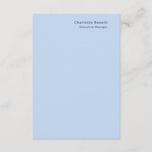 Name Professionell Modern Minimalistisch Blau  Begleitkarte (Vorderseite)
