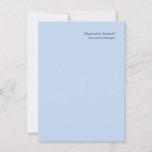 Name Professionell Modern Minimalistisch Blau  Mitteilungskarte