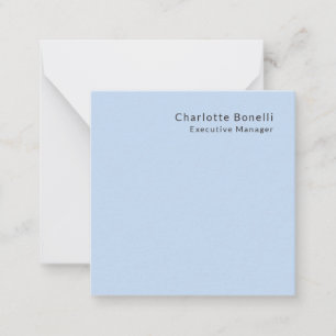 Name Professionell Modern Minimalistisch Blau  Mitteilungskarte
